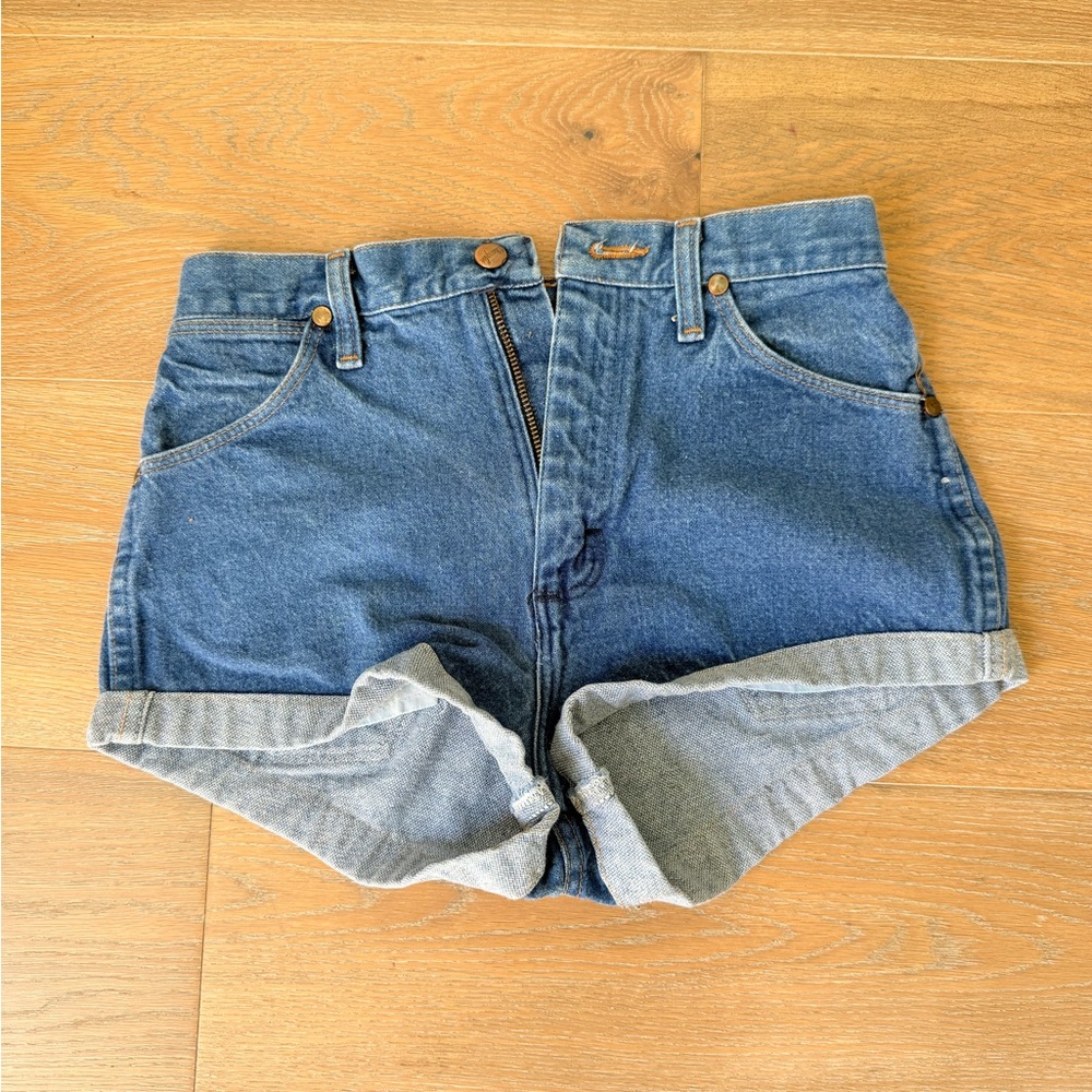 Wrangler Blue Jean Shorts with Cuffed Hem